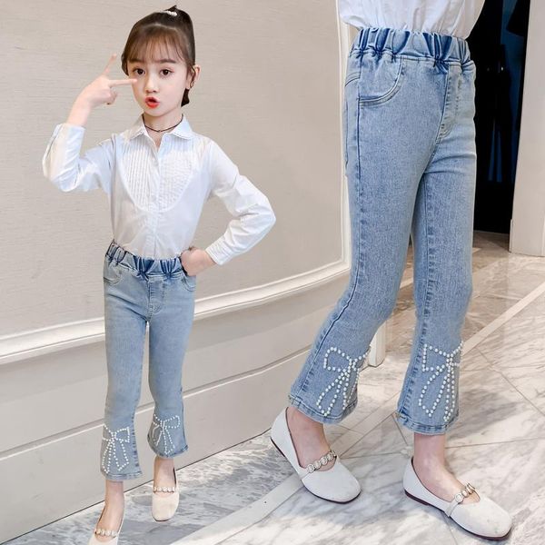 jeans for girls high waist denim pants slim trousers beaded bottoms children skinny teenager clothing 4 7 9 11 14 years, Blue
jeans for girls high waist denim pants slim trousers beaded bottoms children skinny teenager clothing 4 7 9 11 14 years, Blue