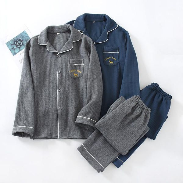 men's sleepwear pajamas set autumn and winter long-sleeved knitted cotton home clothes warm thick simple plus size, Black;brown
men's sleepwear pajamas set autumn and winter long-sleeved knitted cotton home clothes warm thick simple plus size, Black;brown