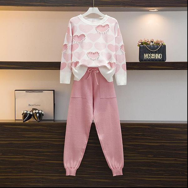 2 piece set knit women tracksuits outfits love heart short sleeve o neck lace up waist ankle harem pants, Gray
2 piece set knit women tracksuits outfits love heart short sleeve o neck lace up waist ankle harem pants, Gray