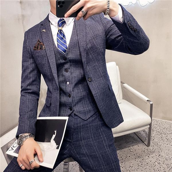 men's clothing autumn and winter 2021 suit business plaid bridegroom dress three piece suits & blazers, White;black
men's clothing autumn and winter 2021 suit business plaid bridegroom dress three piece suits & blazers, White;black