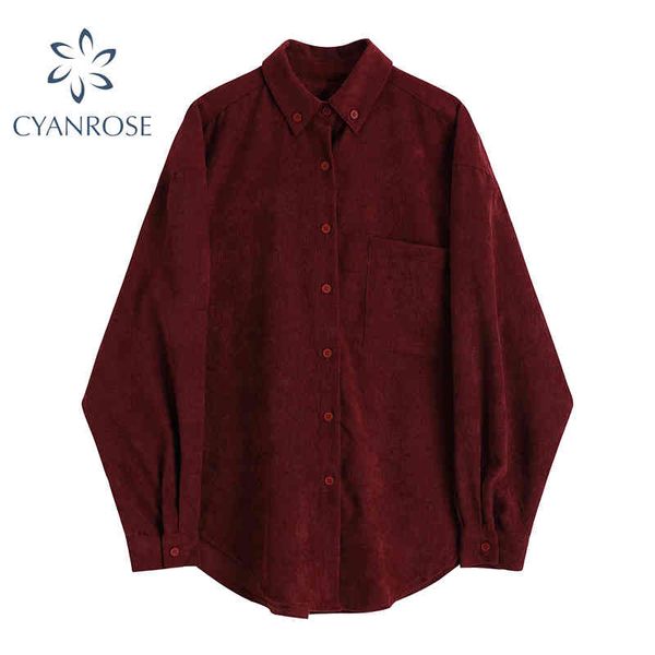 red corduroy elegant vintage women blouses office ladies ol shirts female long sleeve single breasted y2k chic baggy casual 210417, White
red corduroy elegant vintage women blouses office ladies ol shirts female long sleeve single breasted y2k chic baggy casual 210417, White
