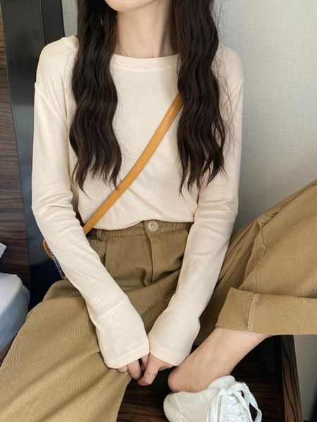 women's t-shirt 2021 spring and autumn low neck white bottomed shirt for women in winter with solid color long sleeve t-shirt, black
women's t-shirt 2021 spring and autumn low neck white bottomed shirt for women in winter with solid color long sleeve t-shirt, black