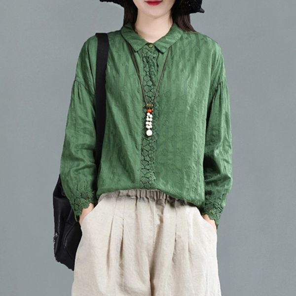 women autumn long sleeve shirt new arts style vintage lace cotton linen female loose casual shirts p1367 210412, White
women autumn long sleeve shirt new arts style vintage lace cotton linen female loose casual shirts p1367 210412, White