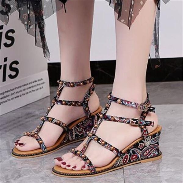 sandals open toe slope with large size bottom women summer fashion platform casual womens shoes beach, Black 
sandals open toe slope with large size bottom women summer fashion platform casual womens shoes beach, Black