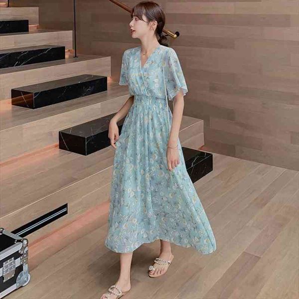 summer ruffled short sleeved chiffon womens dresses v neck high waist backless floral print beach midi, Black;gray
summer ruffled short sleeved chiffon womens dresses v neck high waist backless floral print beach midi, Black;gray