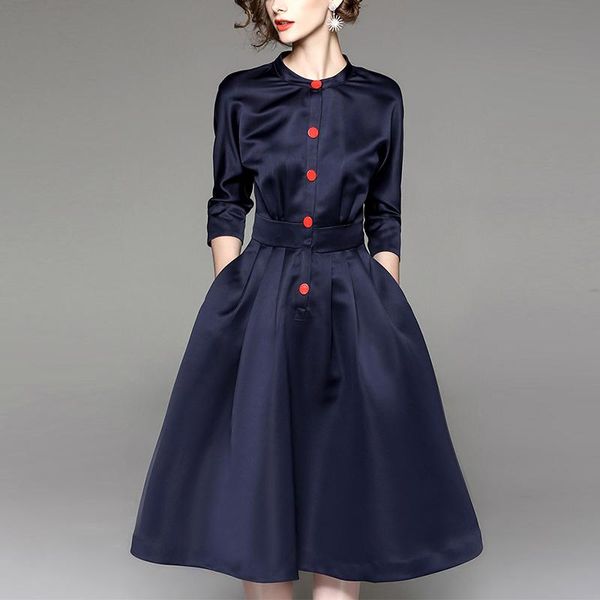 spring autumn vintage women slim 3/4 sleeve a line office wear dress elegant laides ol work business dresses casual, Black;gray
spring autumn vintage women slim 3/4 sleeve a line office wear dress elegant laides ol work business dresses casual, Black;gray