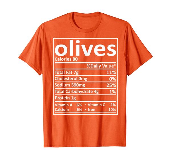 olives nutrition thanksgiving costume food facts xmas gifts t-shirt, White;black
olives nutrition thanksgiving costume food facts xmas gifts t-shirt, White;black