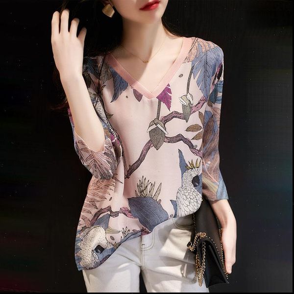 spring summer style chiffon casual women shirt long sleeve v neck printed blusas dd8954, White
spring summer style chiffon casual women shirt long sleeve v neck printed blusas dd8954, White