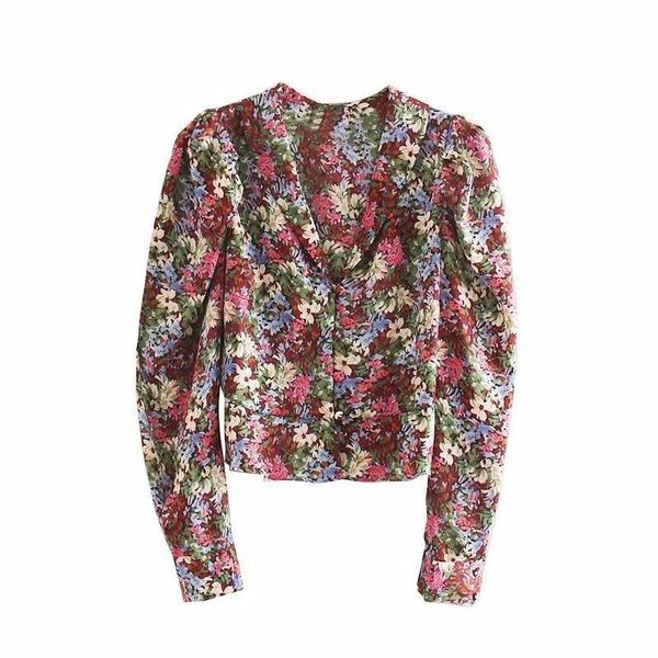 women's blouses & shirts women vintage puff sleeve flower printing casual elegant ladies v neck roupas femininas chemise ls4506, White
women's blouses & shirts women vintage puff sleeve flower printing casual elegant ladies v neck roupas femininas chemise ls4506, White