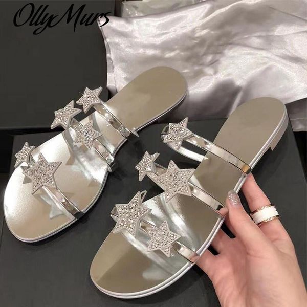 ollymurs crystal slippers woman narrow band rhinestone flat shoes women summer sandals silver black slides
ollymurs crystal slippers woman narrow band rhinestone flat shoes women summer sandals silver black slides