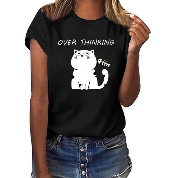 cats over thinking print harajuku women fashion graphic tees cap sleeve woman funny slim cute girls tshirts summer, White
cats over thinking print harajuku women fashion graphic tees cap sleeve woman funny slim cute girls tshirts summer, White