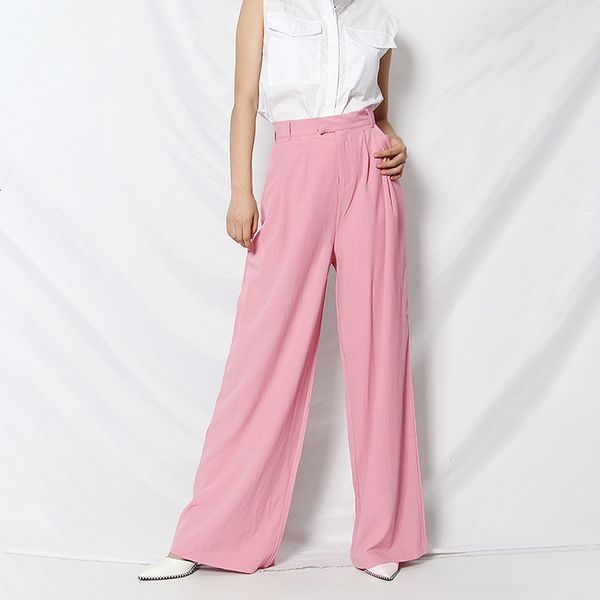 Msxu casual all-match high-quality long-legged high waist high-loose pink female pants, White
Msxu casual all-match high-quality long-legged high waist high-loose pink female pants, White