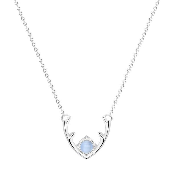 antlers necklaces for women girls opal pendants necklace fashion jewelry, Silver 
antlers necklaces for women girls opal pendants necklace fashion jewelry, Silver