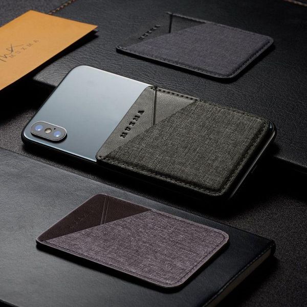 card holders slim canvas mobile phone wallet credit id holder adhesive pocket sticker d0ud, Brown;gray
card holders slim canvas mobile phone wallet credit id holder adhesive pocket sticker d0ud, Brown;gray