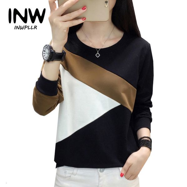 women's t-shirt plus size tshirt fashion long sleeve casual camiseta femme patchwork tshirts women poleras mujer, White
women's t-shirt plus size tshirt fashion long sleeve casual camiseta femme patchwork tshirts women poleras mujer, White