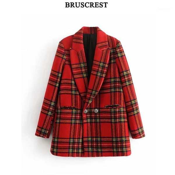 women's suits & blazers autumn winter red plaid blazer women wool coat elegant work office long suit casual lady mujer outerwear, White;black
women's suits & blazers autumn winter red plaid blazer women wool coat elegant work office long suit casual lady mujer outerwear, White;black