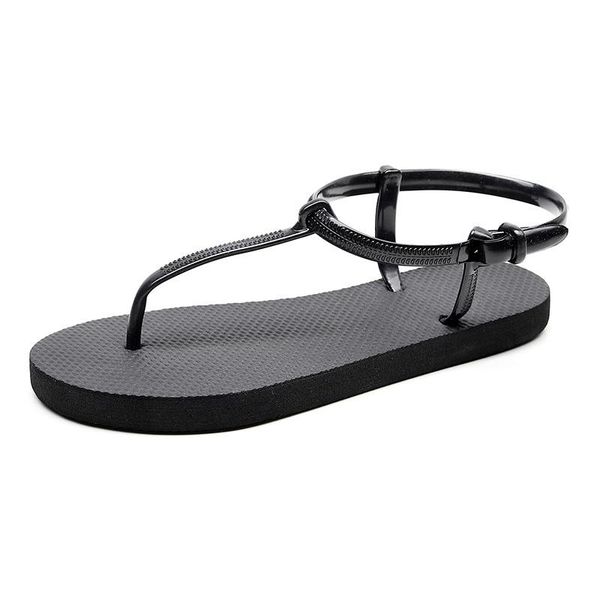 slippers clip toe sandals women's summer antiskid foot flat leisure student han banping heel, Black 
slippers clip toe sandals women's summer antiskid foot flat leisure student han banping heel, Black