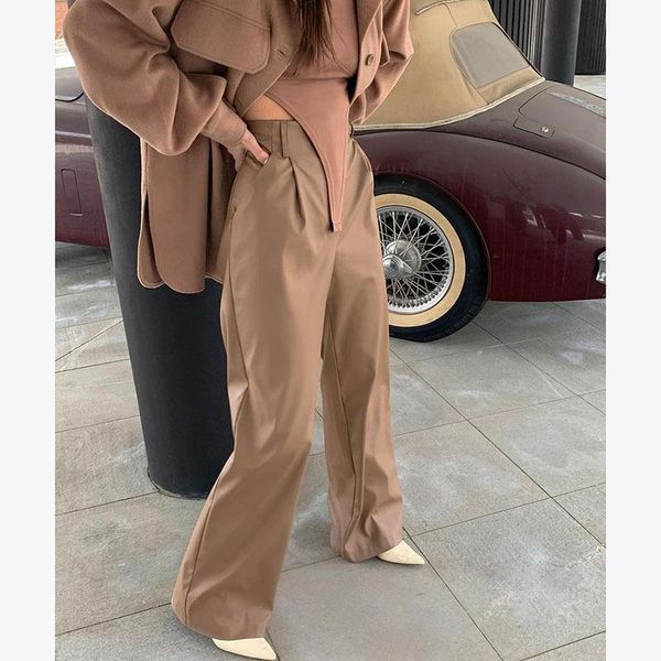 women's pants & capris floy fashion casual loose pu women elegant faux leather high waisted trousers full length wide leg ladies, Black;white
women's pants & capris floy fashion casual loose pu women elegant faux leather high waisted trousers full length wide leg ladies, Black;white
