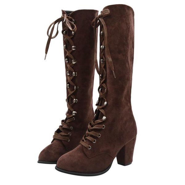 boots design autumn ladies winter lace up mid calf cross strap high heel fashion shoes, Black 
boots design autumn ladies winter lace up mid calf cross strap high heel fashion shoes, Black