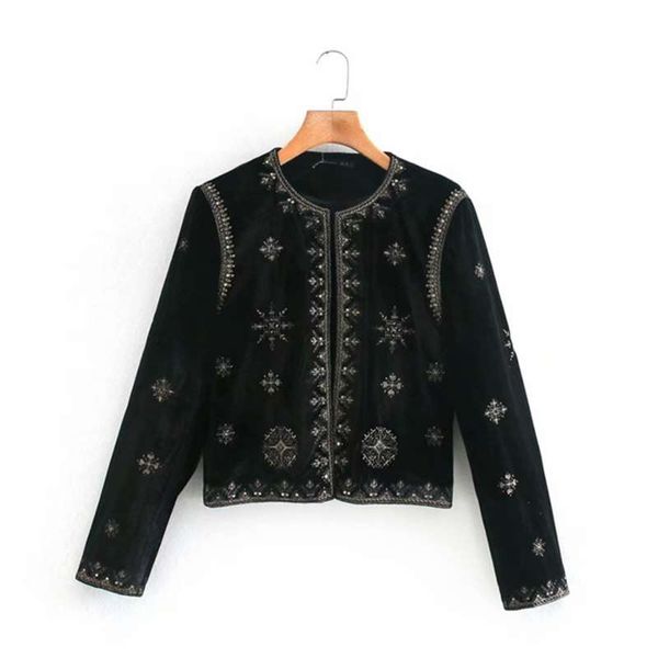 french women black printing simplicity loose jacket female round neck long sleeves coat chic 210928, Black;brown
french women black printing simplicity loose jacket female round neck long sleeves coat chic 210928, Black;brown
