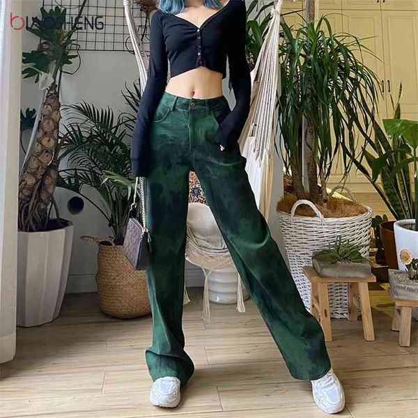 green jeans women high waist mom flared fashion loose straight pants long streetwear y2k denim trousers 210922, Blue
green jeans women high waist mom flared fashion loose straight pants long streetwear y2k denim trousers 210922, Blue