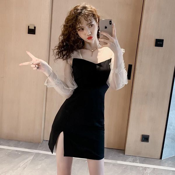 spring autumn women's dress retro style slit flared sleeve waist slimming short long female dresses gx171 casual, Black;gray
spring autumn women's dress retro style slit flared sleeve waist slimming short long female dresses gx171 casual, Black;gray