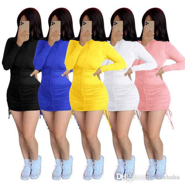 womens long sleeve dresses one piece set folded drawstring dress elegant luxury club wear women summer clothes, Black;gray
womens long sleeve dresses one piece set folded drawstring dress elegant luxury club wear women summer clothes, Black;gray