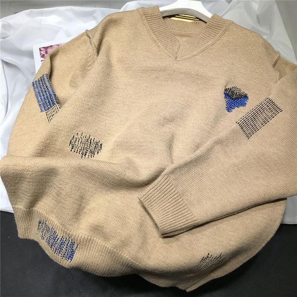 men's sweaters ader error sweater men women 1:1 loose tide brand embroidered v-neck wool knit pullover, White;black
men's sweaters ader error sweater men women 1:1 loose tide brand embroidered v-neck wool knit pullover, White;black