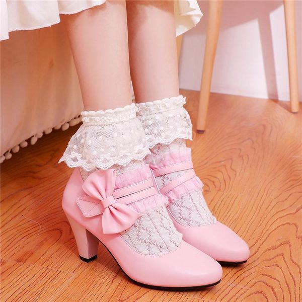 dress shoes sweet lolita kawaii mary jane for women high heels bow block heel wedding woman school girls cosplay, Black
dress shoes sweet lolita kawaii mary jane for women high heels bow block heel wedding woman school girls cosplay, Black