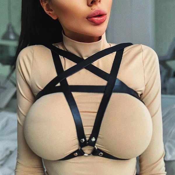 Women Leather Harness Gothic Lingerie Sexy Body Strap Belts Bondage Cage Chest Harness Thigh Garter Belt Stockings Woman, Gray
Women Leather Harness Gothic Lingerie Sexy Body Strap Belts Bondage Cage Chest Harness Thigh Garter Belt Stockings Woman, Gray