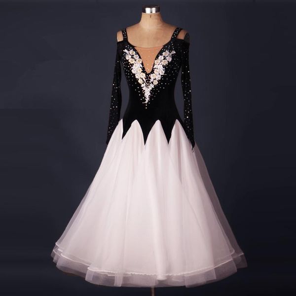ballroom dance costumes senior stones dress for women dresses stage wear, Black;red 
ballroom dance costumes senior stones dress for women dresses stage wear, Black;red