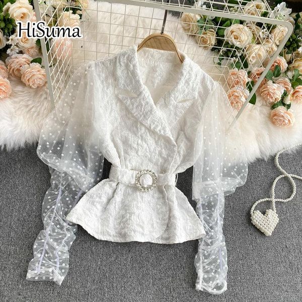 spring autumn female notched puff sleeve gauze fairy shirt women's chic waist short blouses women shirts &, White
spring autumn female notched puff sleeve gauze fairy shirt women's chic waist short blouses women shirts &, White