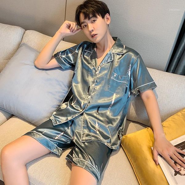 summer men pajamas set silk sleepwear short sleeved nightwear lounge striped sleep clothing satin plus big size male nighties su men's, Black;brown
summer men pajamas set silk sleepwear short sleeved nightwear lounge striped sleep clothing satin plus big size male nighties su men's, Black;brown