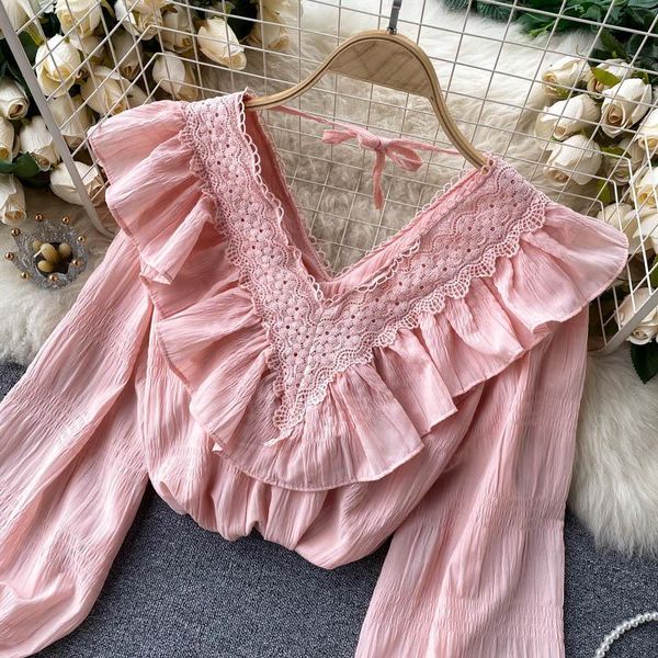 women's blouses & shirts korean sweet blouse ruffled slim-fit all-match pullover shirt spring style puff sleeve female d002, White
women's blouses & shirts korean sweet blouse ruffled slim-fit all-match pullover shirt spring style puff sleeve female d002, White