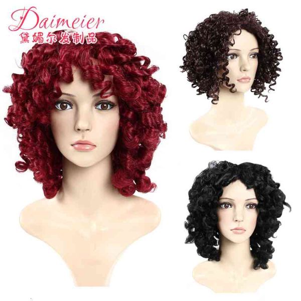 fashion 2021 wine red split hair chemical fiber wig head cover small curl, Black;brown
fashion 2021 wine red split hair chemical fiber wig head cover small curl, Black;brown