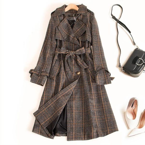 women's trench coats 2021 spring autumn casual coat for women plaid plus size breasted europe long double-breasted belt windbreaker out, Tan;black
women's trench coats 2021 spring autumn casual coat for women plaid plus size breasted europe long double-breasted belt windbreaker out, Tan;black