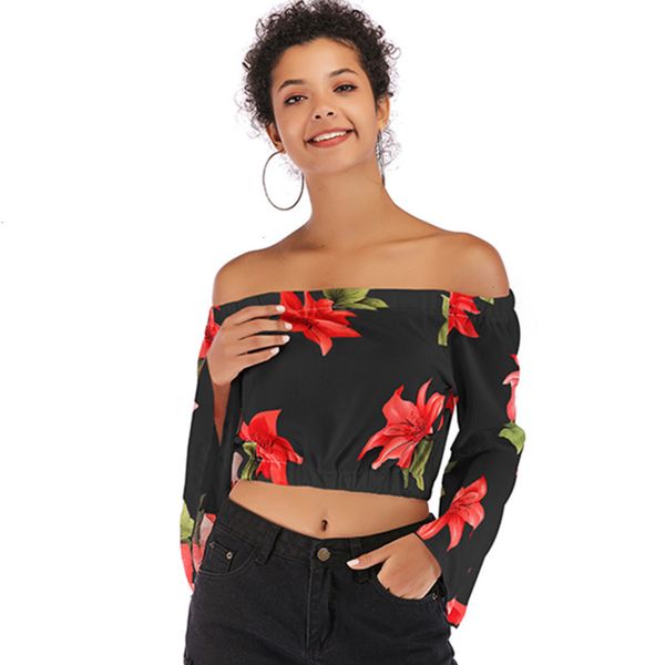 two piece dress spring print off shoulder chiffon shirt women's floral loose long sve top, White 
two piece dress spring print off shoulder chiffon shirt women's floral loose long sve top, White
