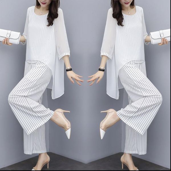 chiffon pantsuits pant suits mother women tracksuits of the bride outfit formal wedding guest striped wide leg loose piece sets, Gray
chiffon pantsuits pant suits mother women tracksuits of the bride outfit formal wedding guest striped wide leg loose piece sets, Gray
