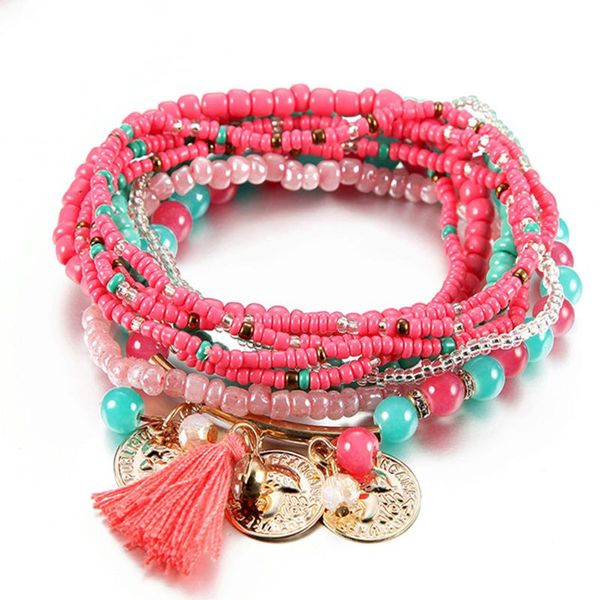 charm bracelets women bohemian jewelry multilayer elastic set bangles with tassel gold coin glass beads wrap bracelet femme gift, Golden;silver
charm bracelets women bohemian jewelry multilayer elastic set bangles with tassel gold coin glass beads wrap bracelet femme gift, Golden;silver