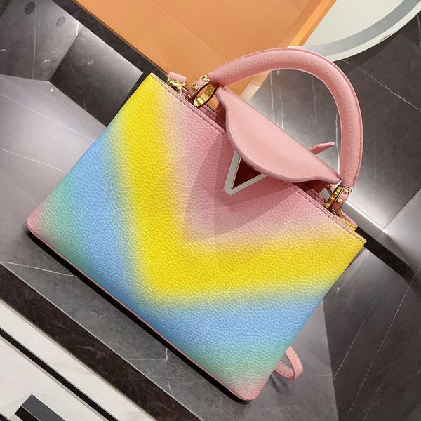 women crossbody handbag fashion gradient bag genuine shoulder bags soft lychee pattern internal zipper pocket
women crossbody handbag fashion gradient bag genuine shoulder bags soft lychee pattern internal zipper pocket