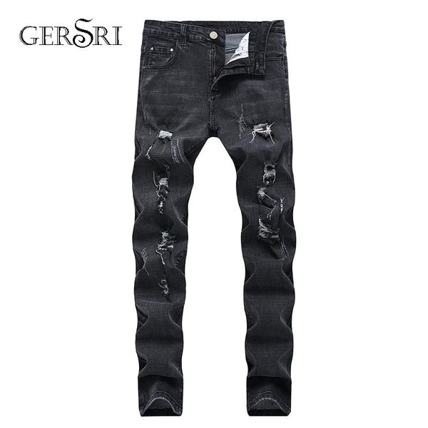 gersri men's ripped jeans pants hole denim joggers male distressed destroyed trousers cotton long brand, Blue
gersri men's ripped jeans pants hole denim joggers male distressed destroyed trousers cotton long brand, Blue