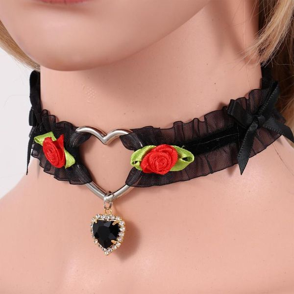 pendant necklaces cute bowknot heart necklace choker faux diamond flower decor collar women girls cosplay maid vintage ruffle lace, Silver
pendant necklaces cute bowknot heart necklace choker faux diamond flower decor collar women girls cosplay maid vintage ruffle lace, Silver