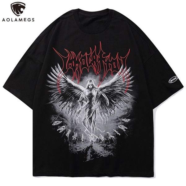 aolamegs men gothic punk style letter printed oversized t shirt 3 color optional tee high street hipster summer streetwear 220304, White;black
aolamegs men gothic punk style letter printed oversized t shirt 3 color optional tee high street hipster summer streetwear 220304, White;black