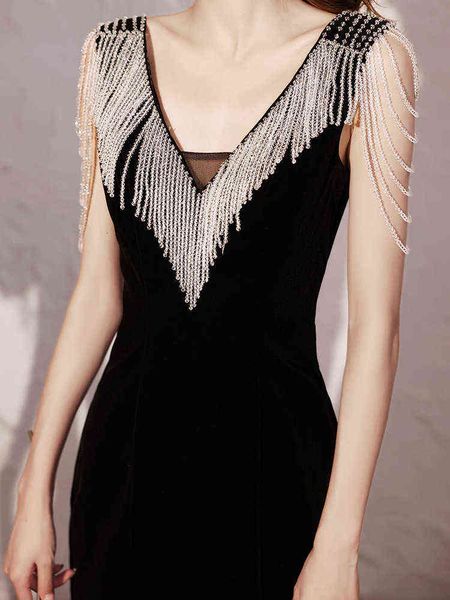 prom luxury boutique occasion dresses banquet 2021 tassel atmosphere banquet temperament black long fishtail evening autumn
prom luxury boutique occasion dresses banquet 2021 tassel atmosphere banquet temperament black long fishtail evening autumn