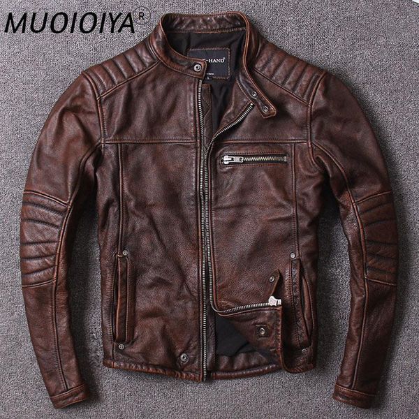 men's leather & faux men's genuine jacket cowhide motorcycle style spring autumn, Black
men's leather & faux men's genuine jacket cowhide motorcycle style spring autumn, Black