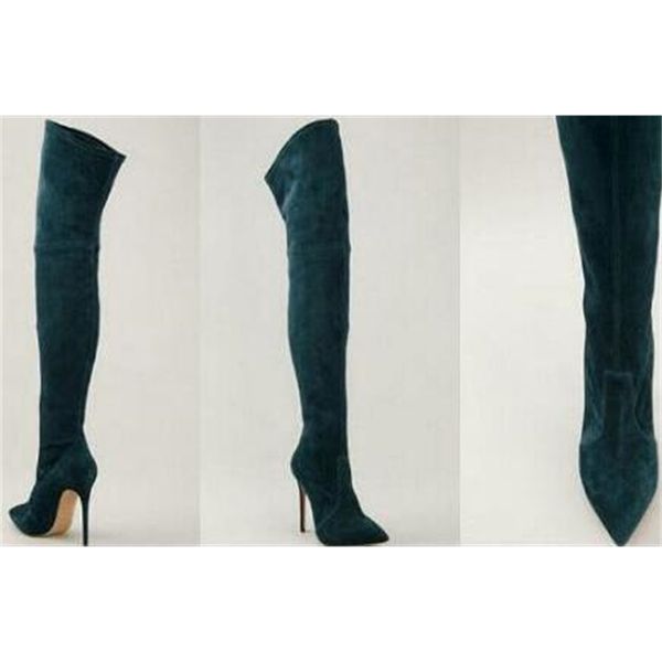 boot green women fashionable on the knee thin thigh with toe heels pointed at high-heeled boots, Black
boot green women fashionable on the knee thin thigh with toe heels pointed at high-heeled boots, Black