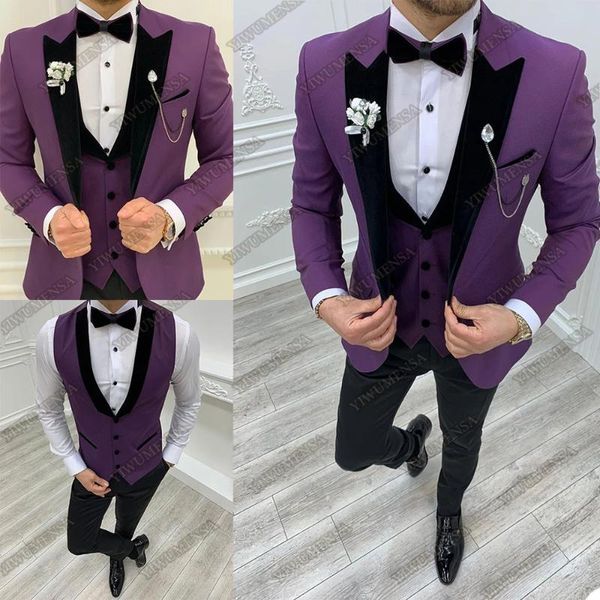 men's suits & blazers purpel wedding tuxedos black lapel jacket+vest+pants groom wear formal men tailor-made prom party dress business, White;black
men's suits & blazers purpel wedding tuxedos black lapel jacket+vest+pants groom wear formal men tailor-made prom party dress business, White;black