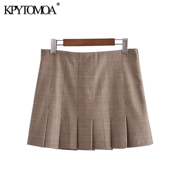 women chic fashion check pleated mini skirt high waist side zipper female skirts mujer 210420, Black
women chic fashion check pleated mini skirt high waist side zipper female skirts mujer 210420, Black