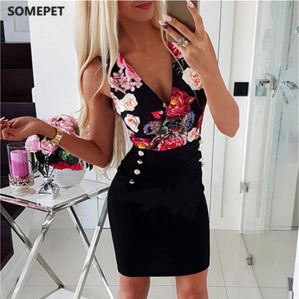 flower print bodycon dress women multicolor v-neck side pockets slim hips robe moulante dresses for party casual, Black;gray
flower print bodycon dress women multicolor v-neck side pockets slim hips robe moulante dresses for party casual, Black;gray