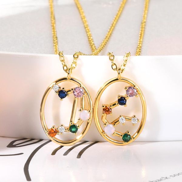 pendant necklaces 12 constellation crystal for women jewelry gold color disc birthday party gifts, Silver
pendant necklaces 12 constellation crystal for women jewelry gold color disc birthday party gifts, Silver